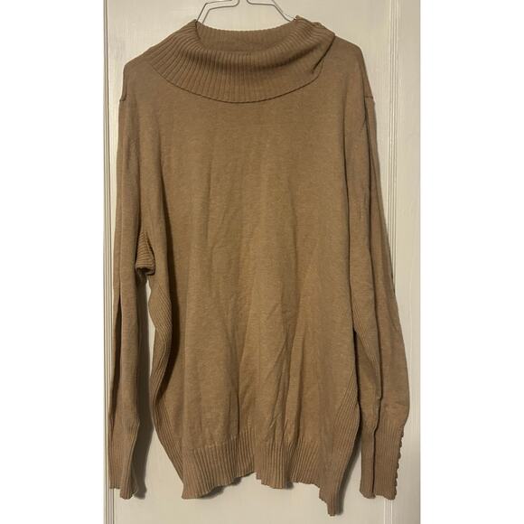 Lane Bryant women’s turtle neck sweater tan tunic size 26/28 - Picture 1 of 3
